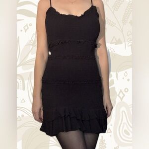 Marley Black Ruffled Cocktail Dress